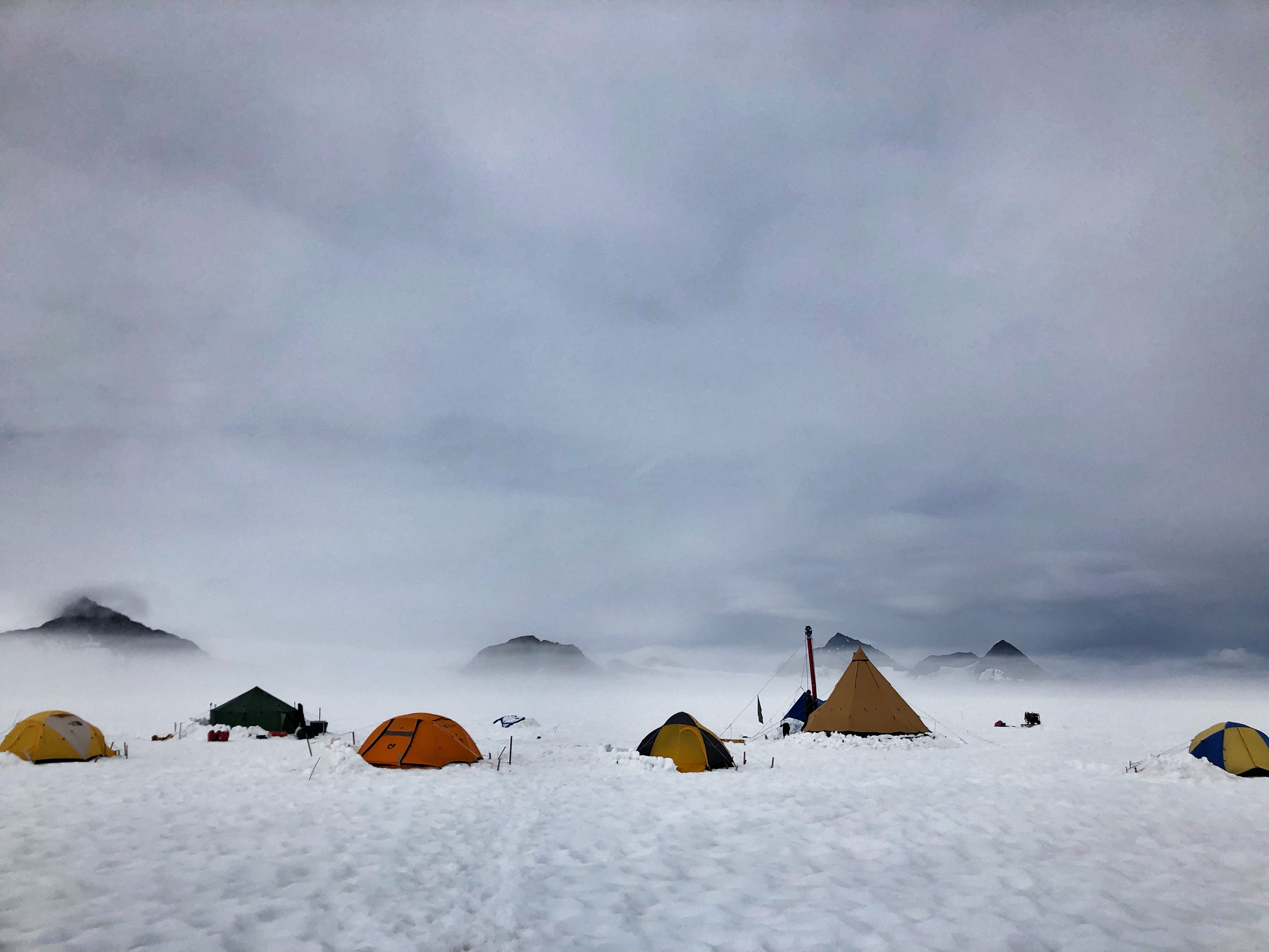 Camp at the Ice Divide during a Juneau Icefield Research Program Traverse (2019).